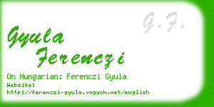gyula ferenczi business card